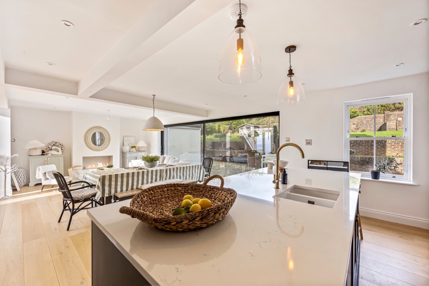 Open-plan kitchen and dining space at The Lookout Brighton